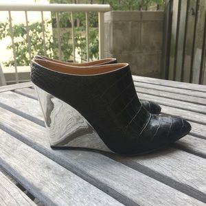 Beau + Ashe Faux Snake Skin and Silver Wedge